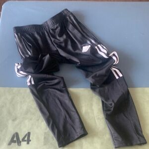 adidas Kids Black Joggers with White Accents